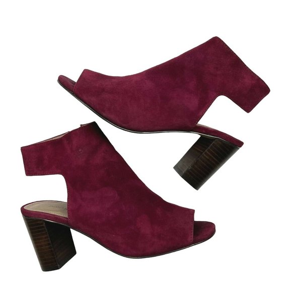 Donald J. Pliner Shoes - Donald Pliner Irene Peep Toe Ankle Booties Size 6.5 Chunky Heel Cut Out Zip Up